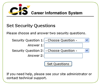 Set security questions image